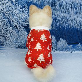 Pet Christmas Clothes Home Red Green (Option: White Christmas Tree-S)