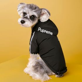 Winter Dog Clothing Plus Velvet Thick Jacket (Option: Black-S)